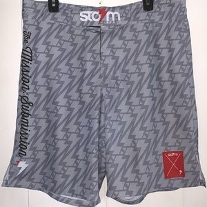 UFC MMA BJJ Storm Kimonos Standard Issue Training Board Shorts Silver Men’s 36